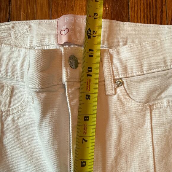 Revice Cutout Flare 70s Retro Jeans White Avalon Size 28 - Picture 8 of 12